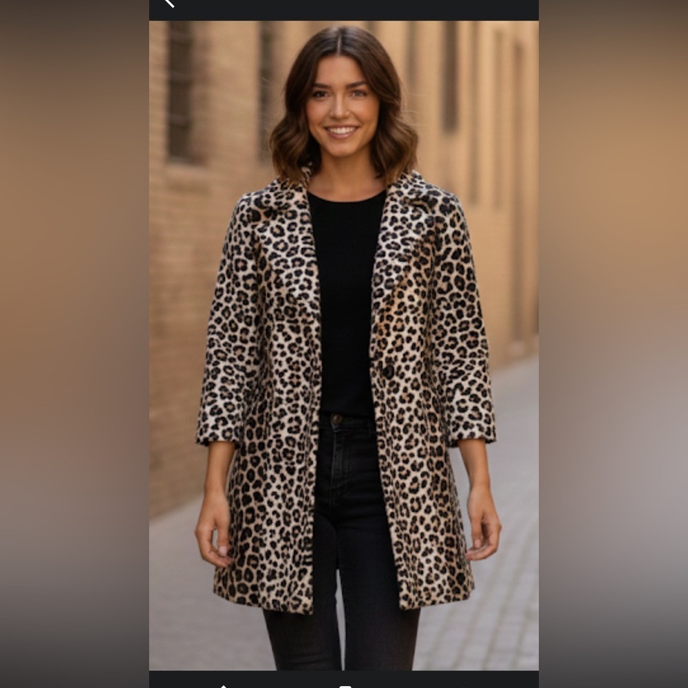 Vintage Style Forever 21 Leopard Animal Print Tapestry 3/4 Bell Sleeve Jacket